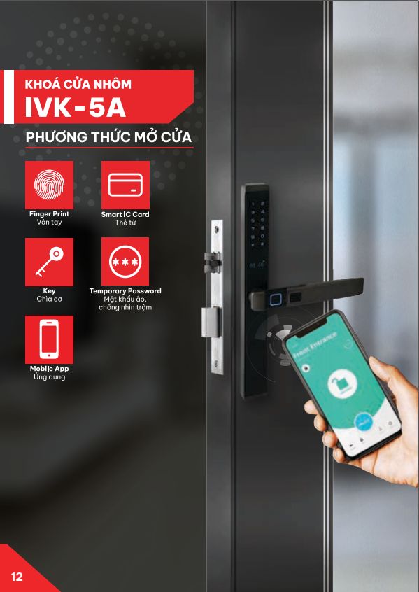 Khóa Cửa Nhôm IVK-5A